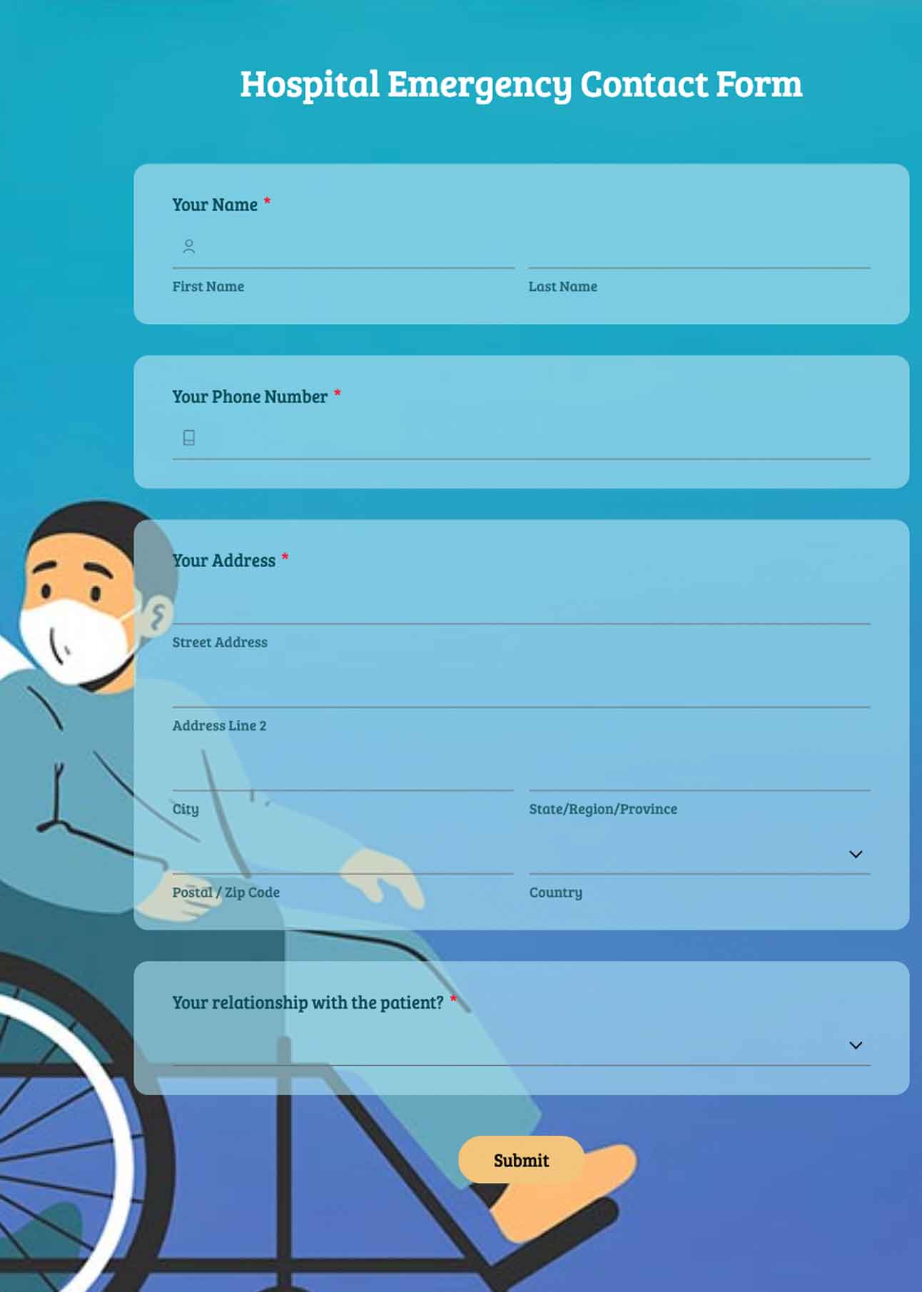 Hospital emergency contact form