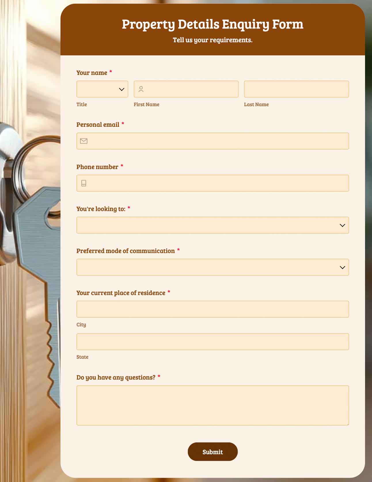property details inquiry form