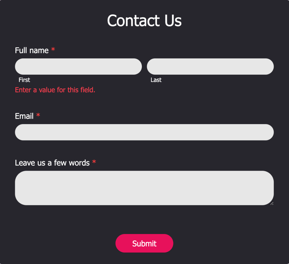 Business Contact Form