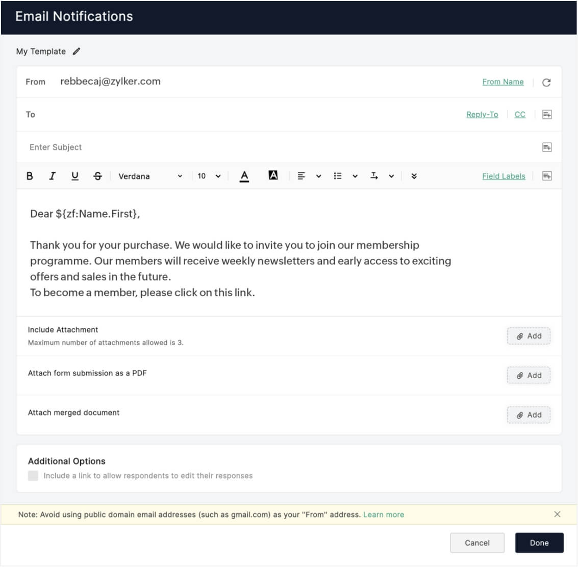 HTML form designer - Zoho Forms