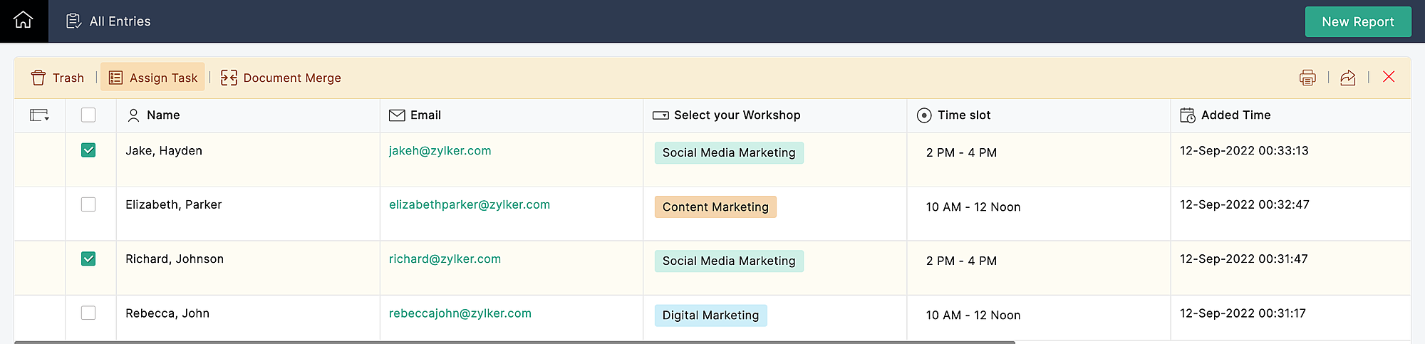 Assign tasks to team members
