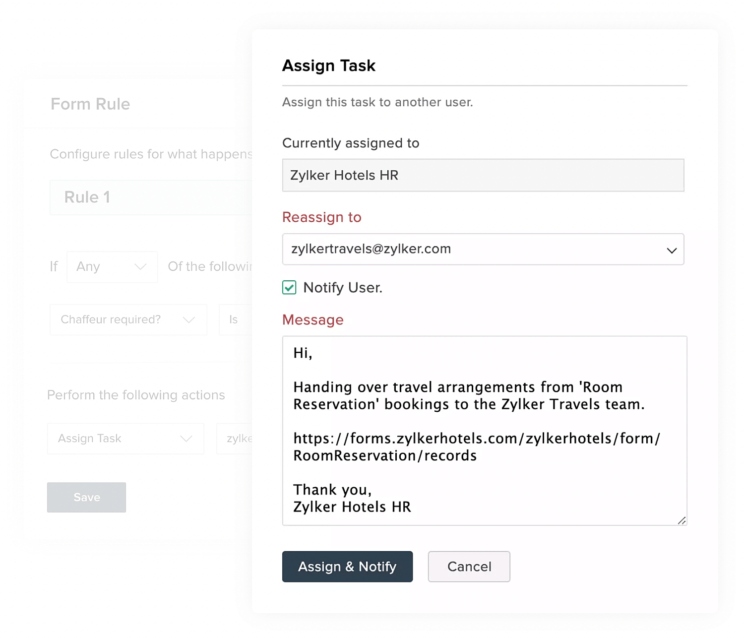 Reassign tasks