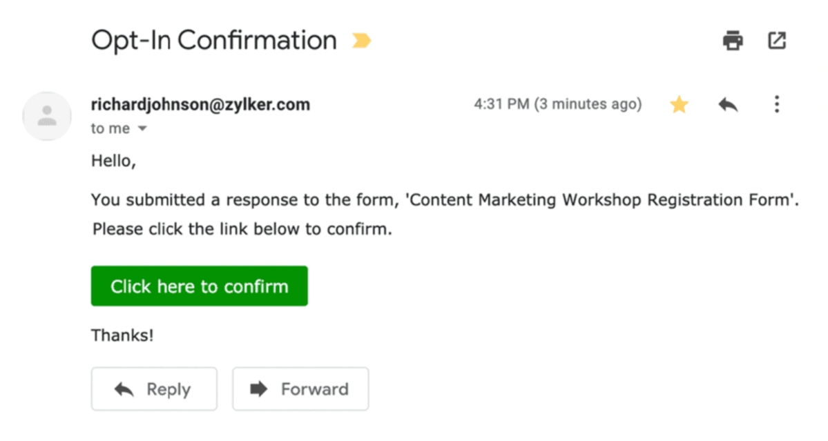 Double opt-In