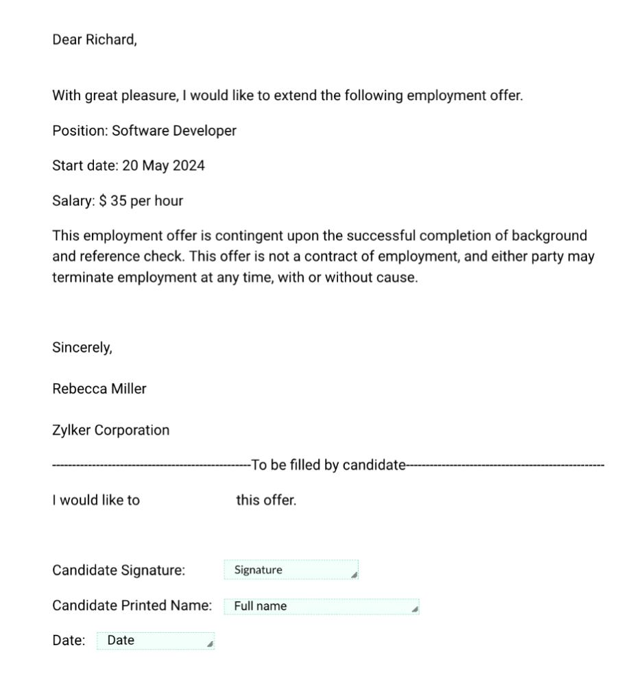 Automating digital signature processes with Zoho Sign