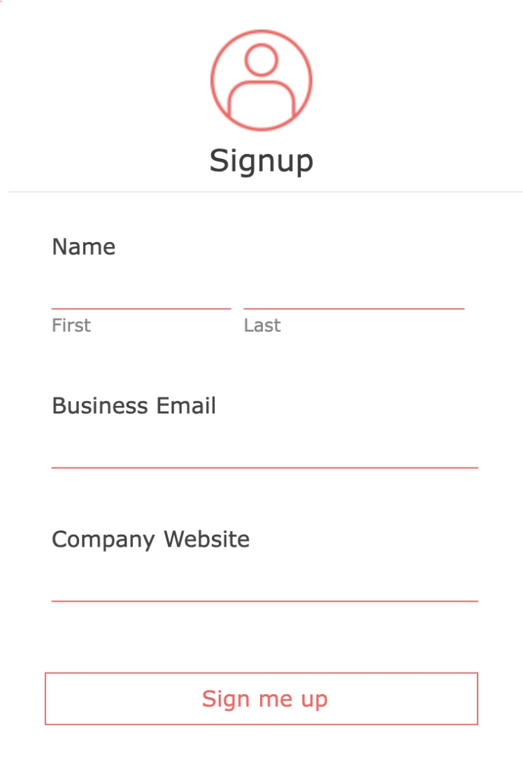 signup form