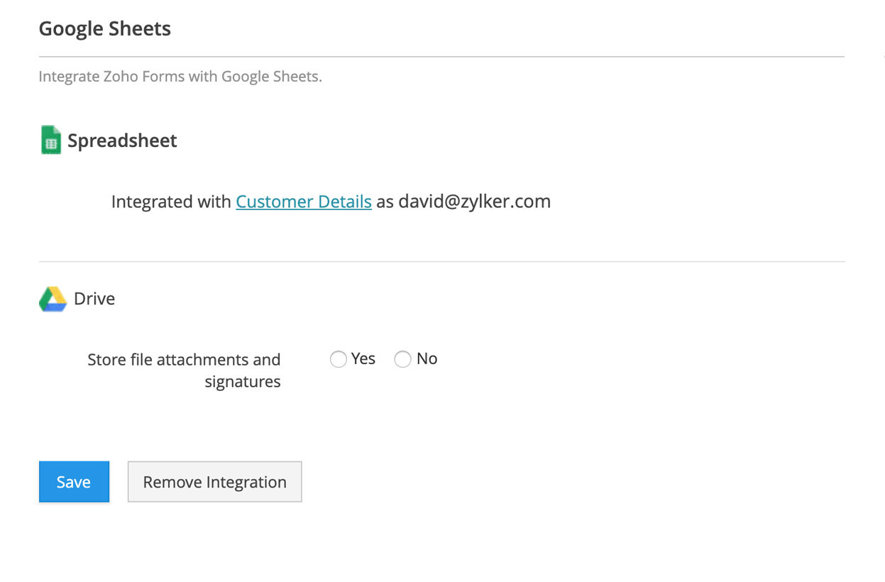 Integrating Google Sheets with Zoho Forms