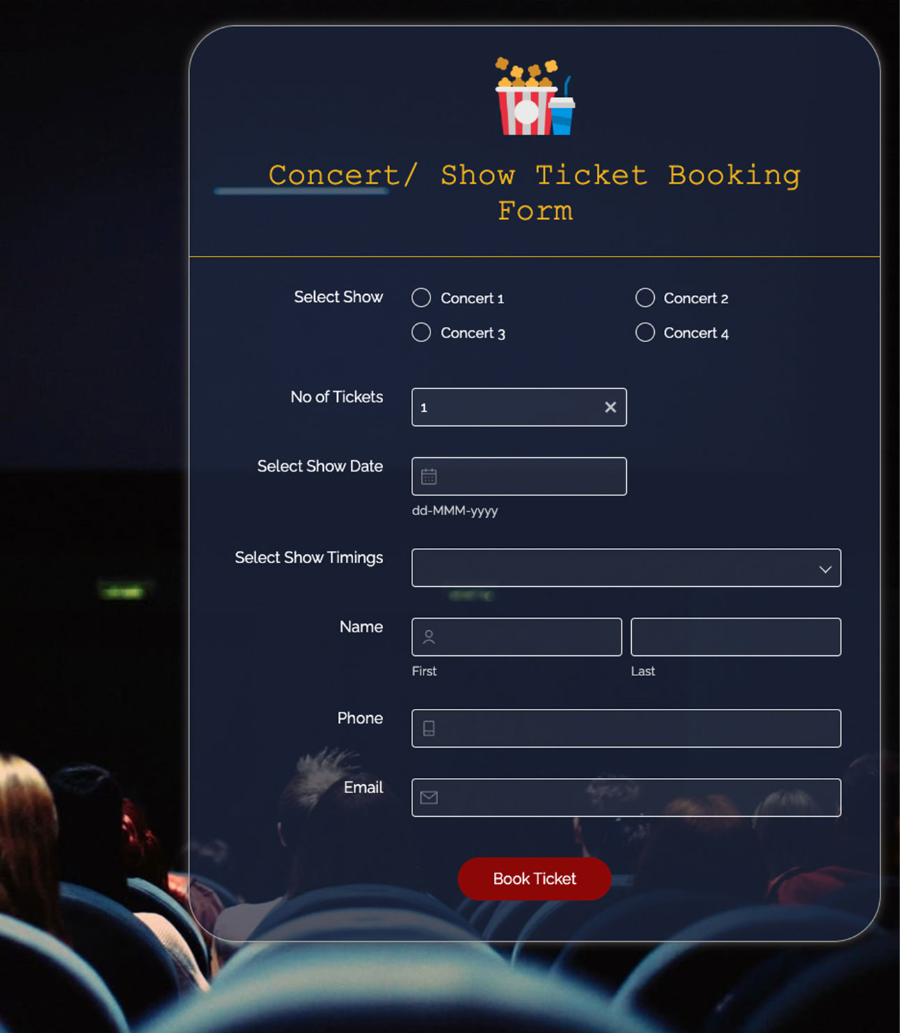 concert booking form