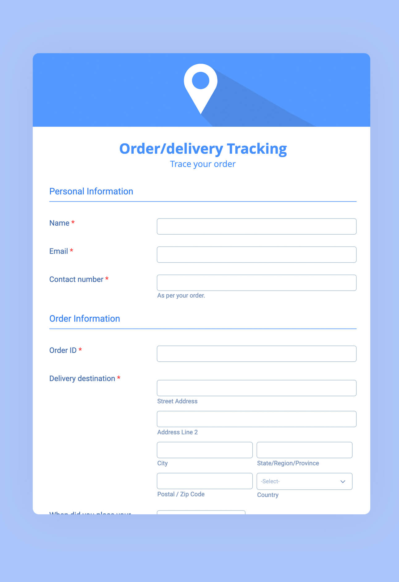 Delivery Form