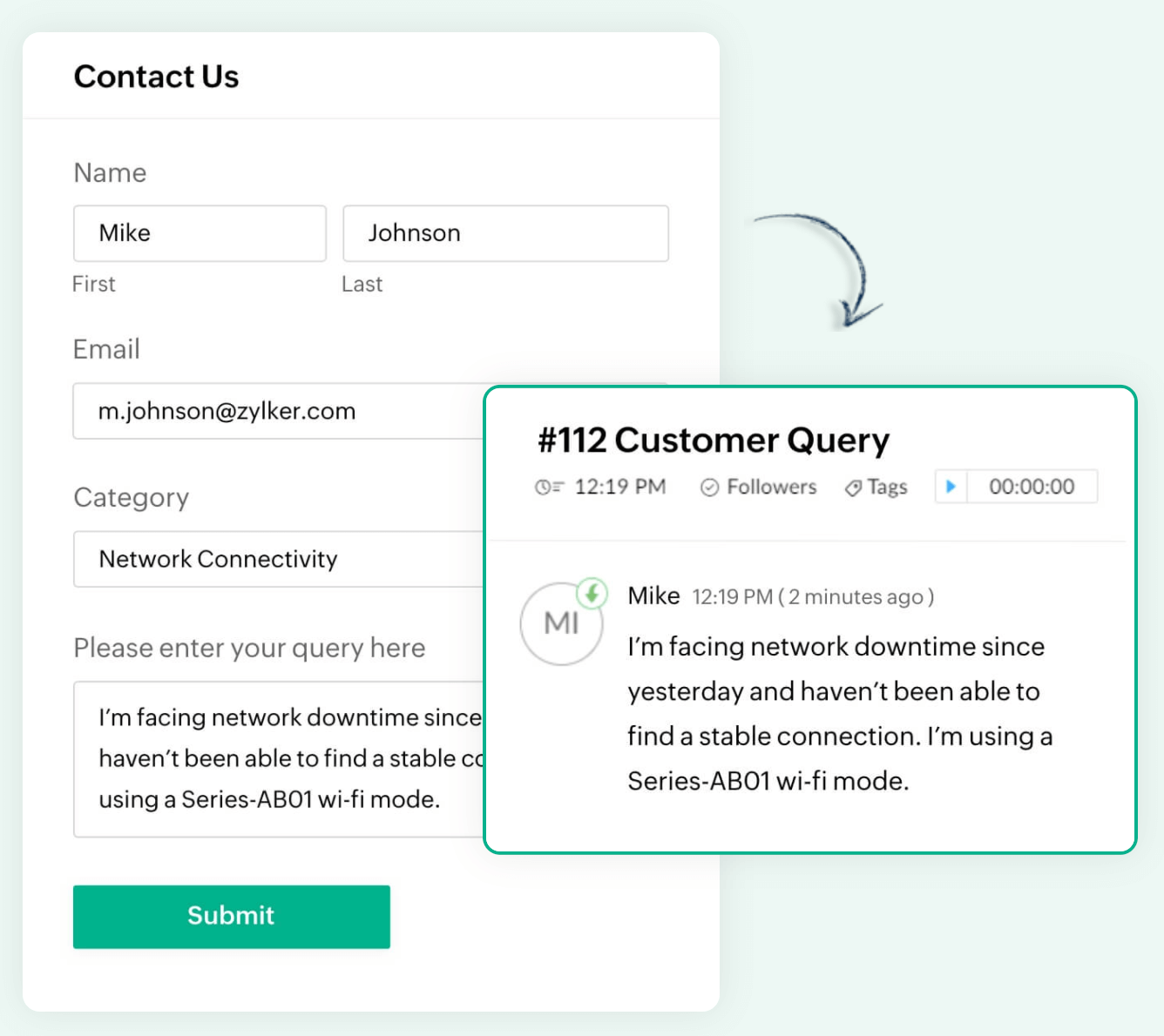 Zoho Forms - Zoho Desk integration