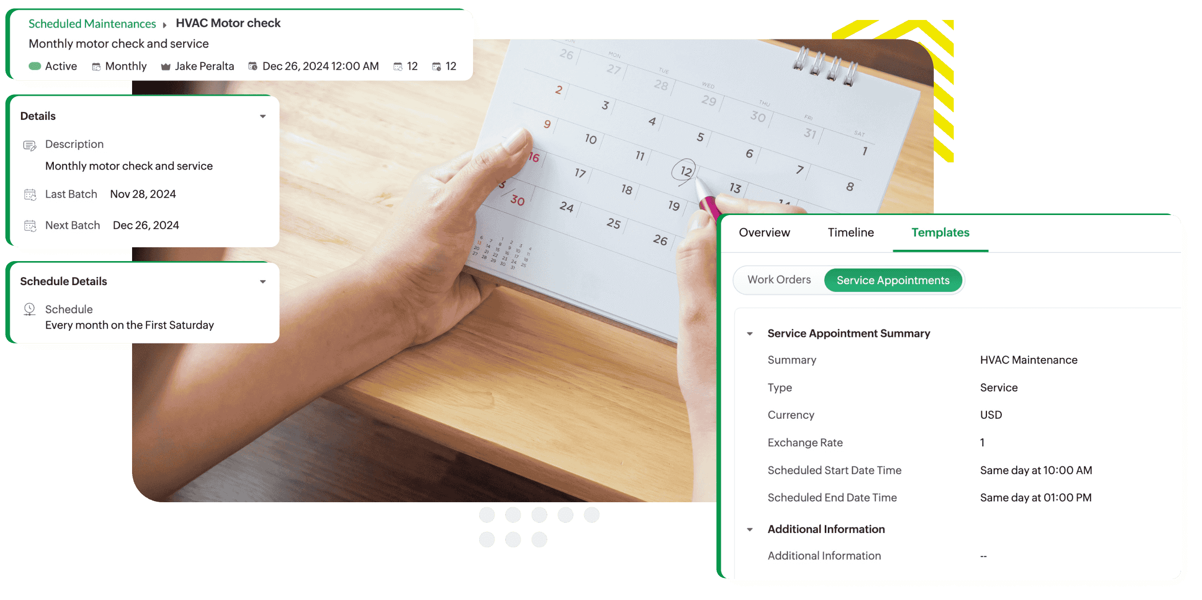 Define templates for recurring service appointments