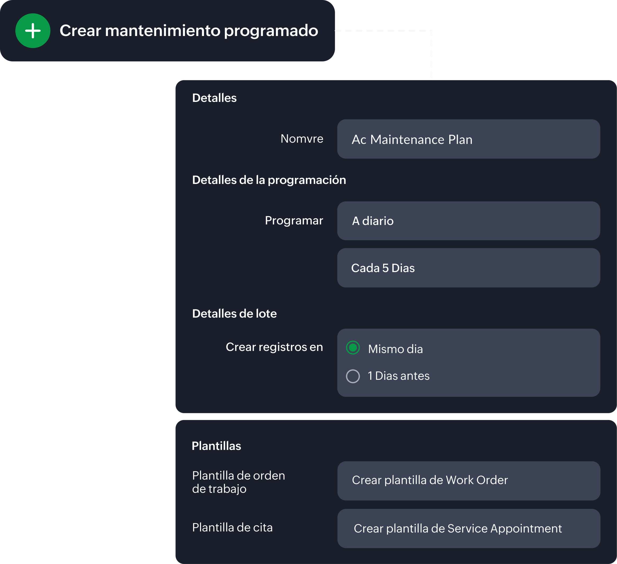 Mantenimiento programado
