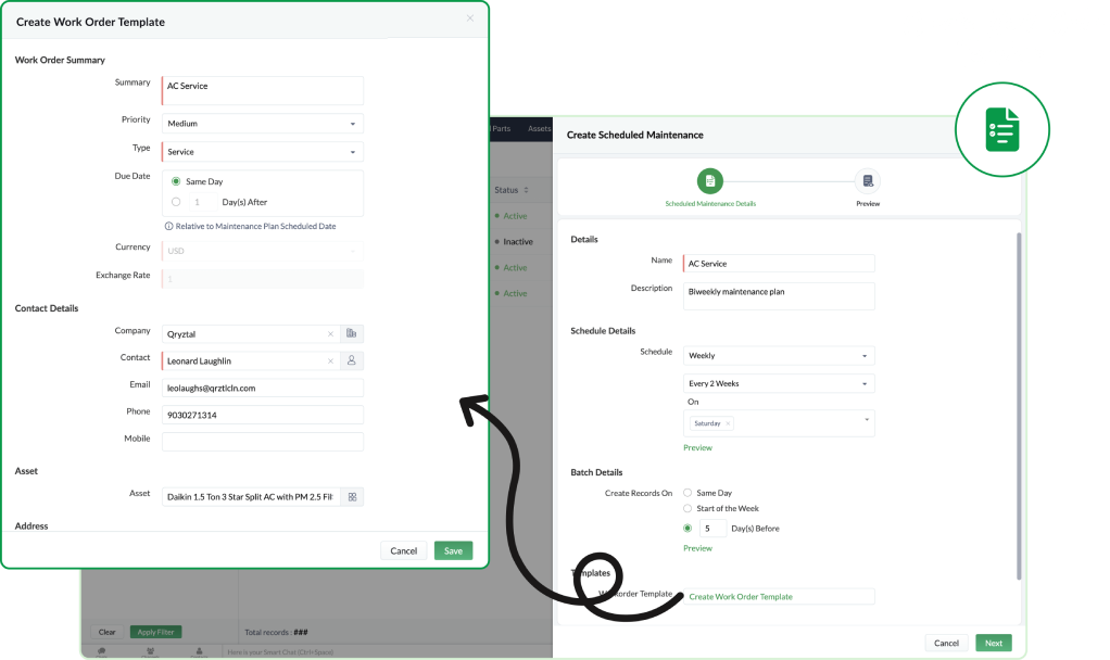Create a work order template