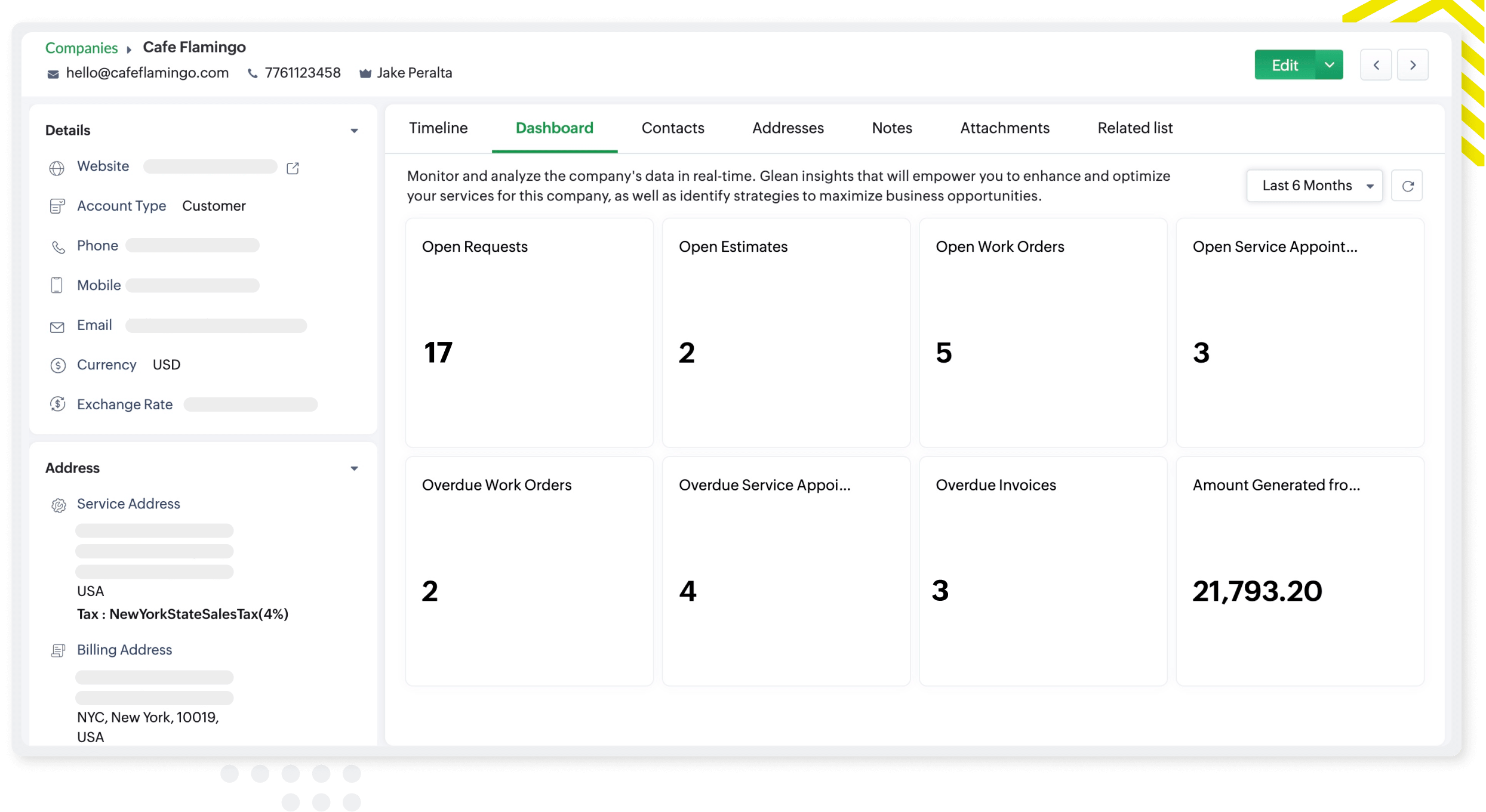 Access customer-based dashboards
