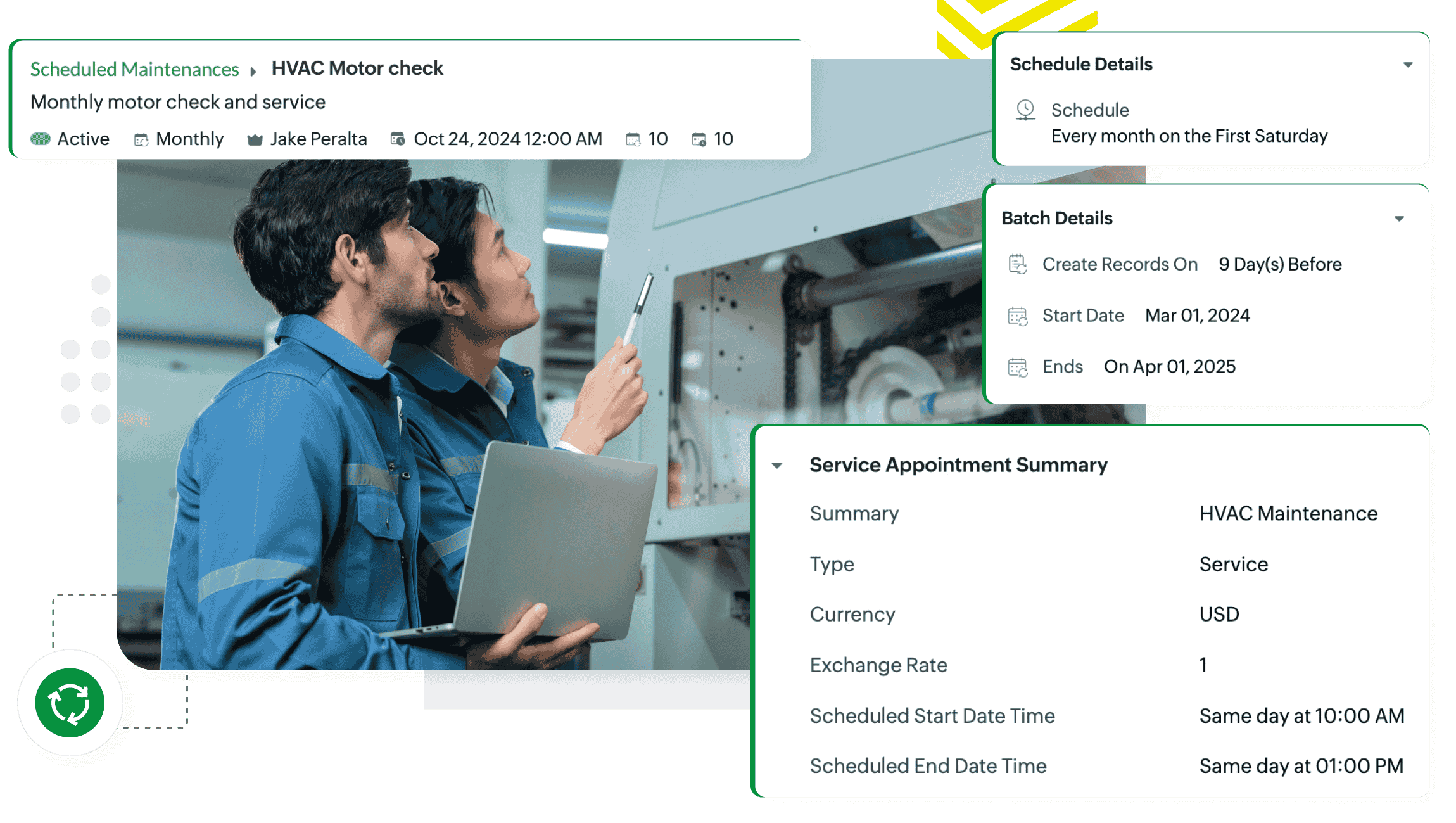 Automate recurring service appointments