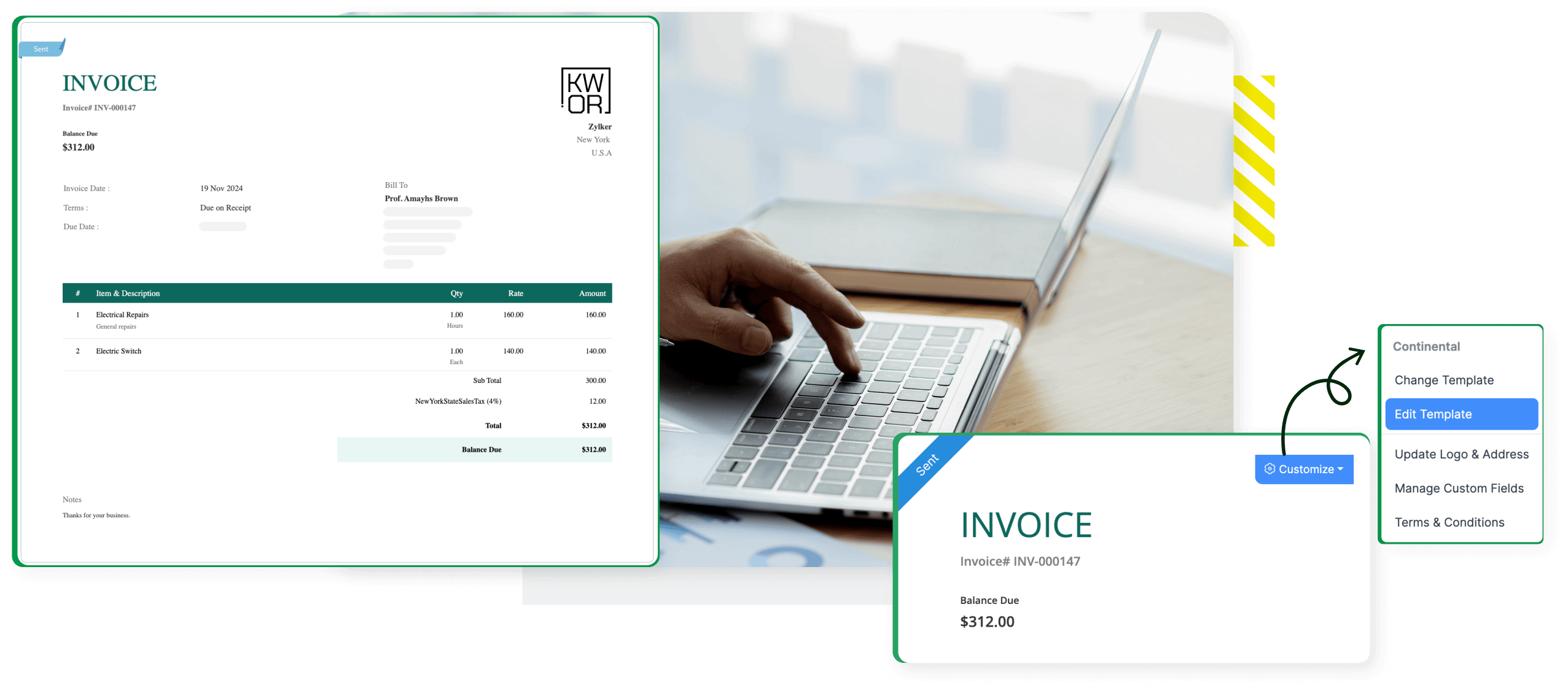 Branded Invoices at every step