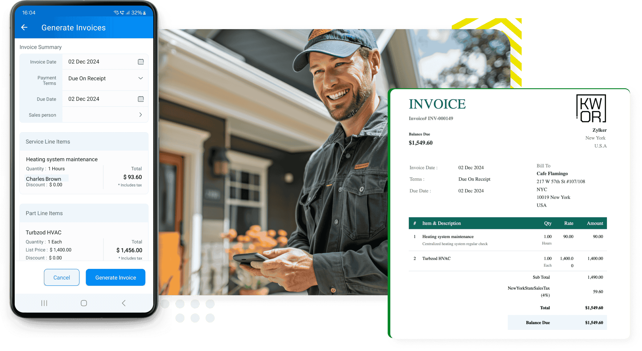 Create invoices with a click