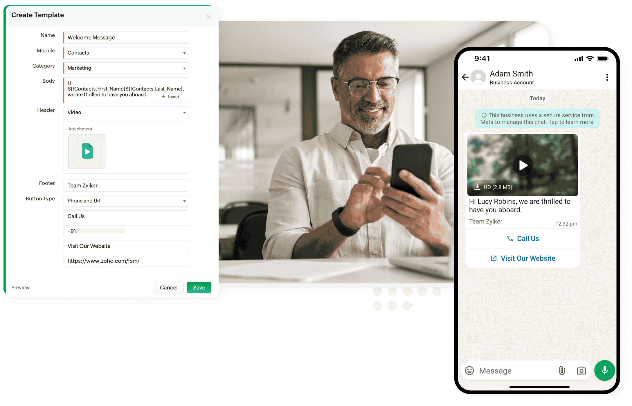 Customizable WhatsApp templates