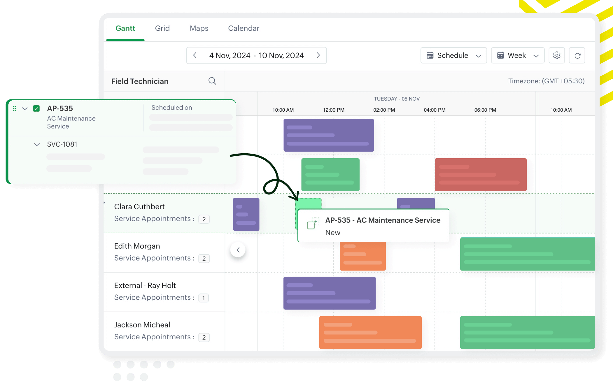 Drag-and-Drop Scheduling