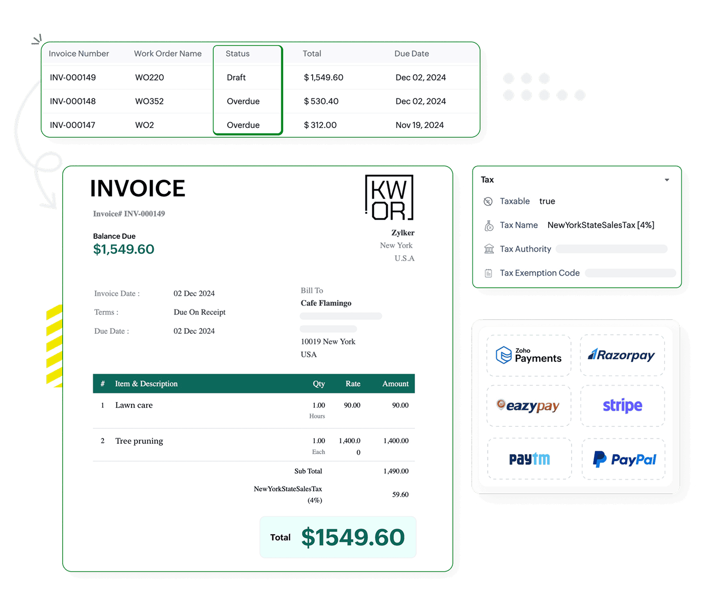 Get paid faster with effortless billing