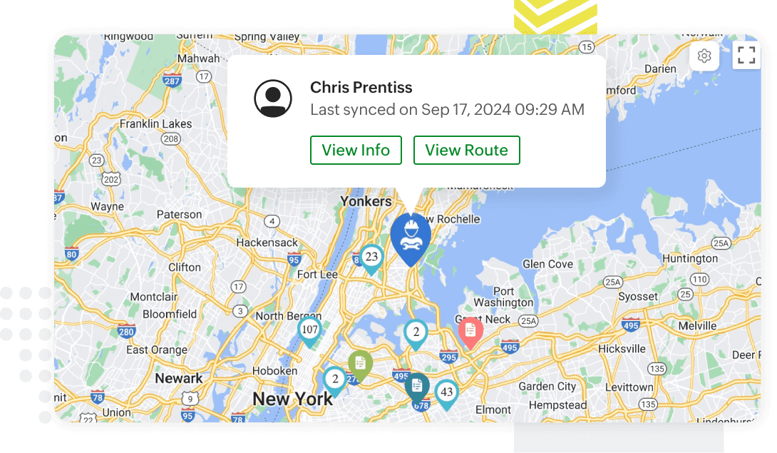 Track field agents on the Map