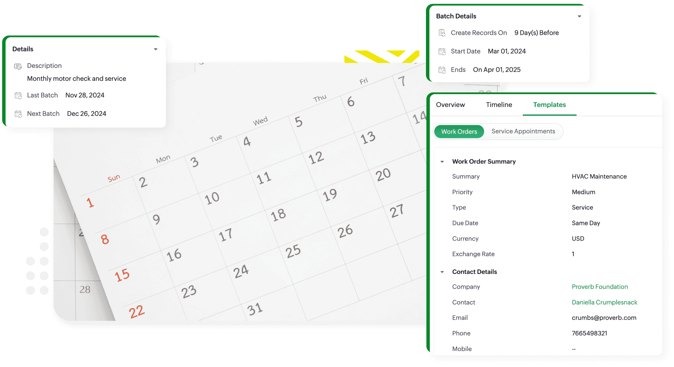 Set up maintenance plans for periodic services