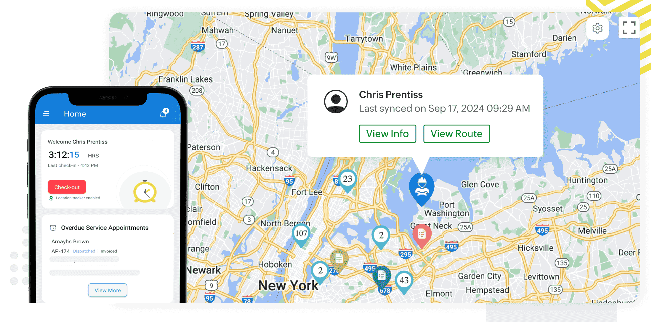 Monitor field operations with live-location tracking and trip logs