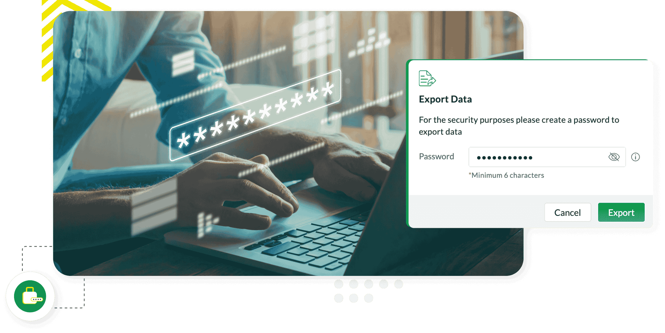 Password protection for exports