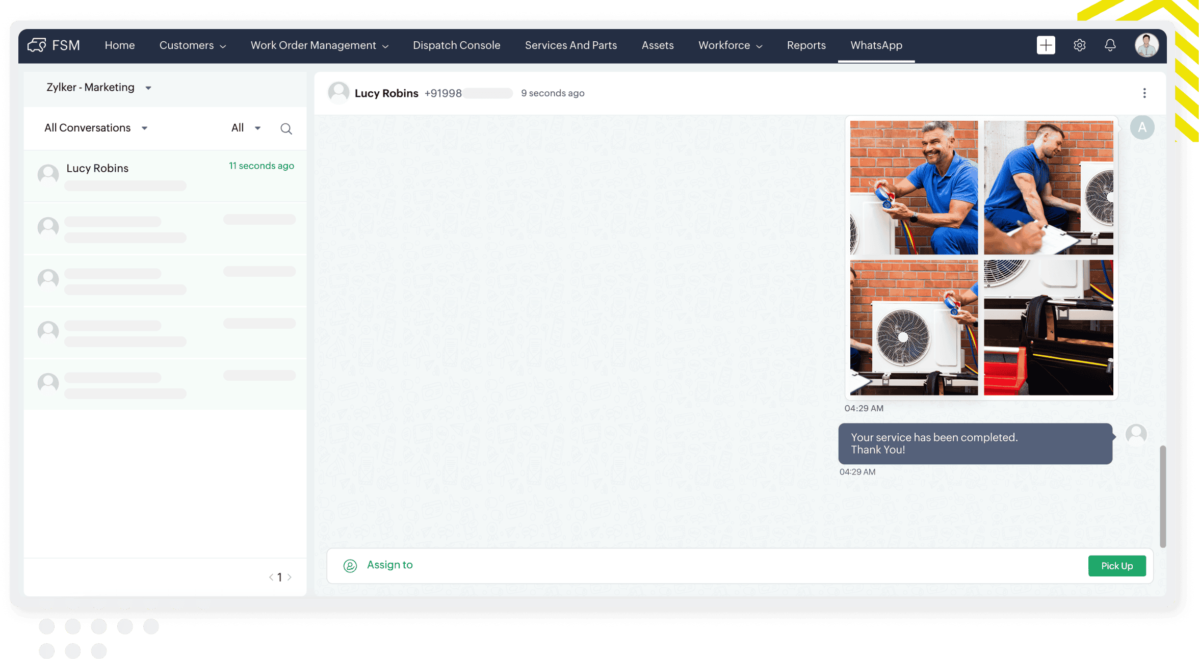 Share multimedia and service details instantly