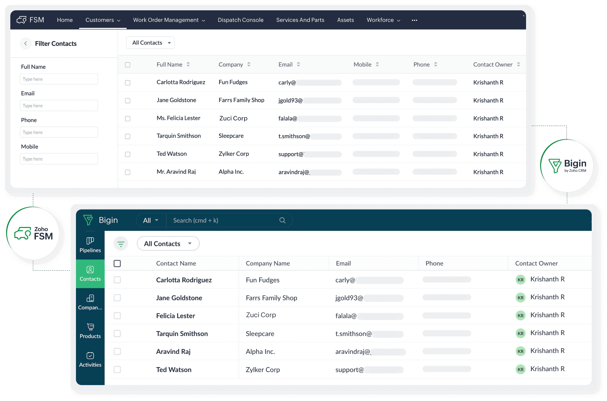 Sync Contact and Account data between the apps Sync Contact and Account data between the apps