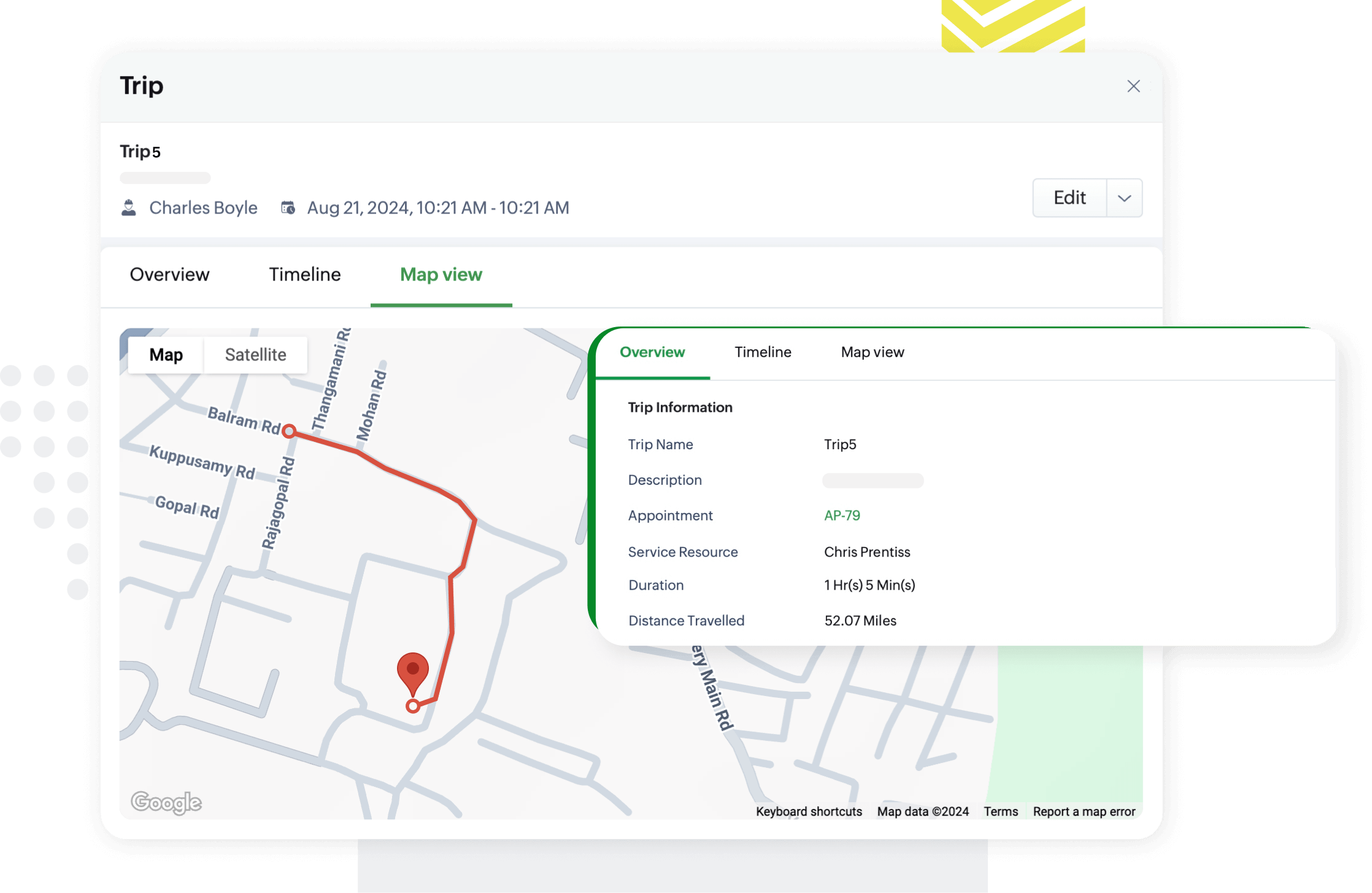 Log travel times using Trips