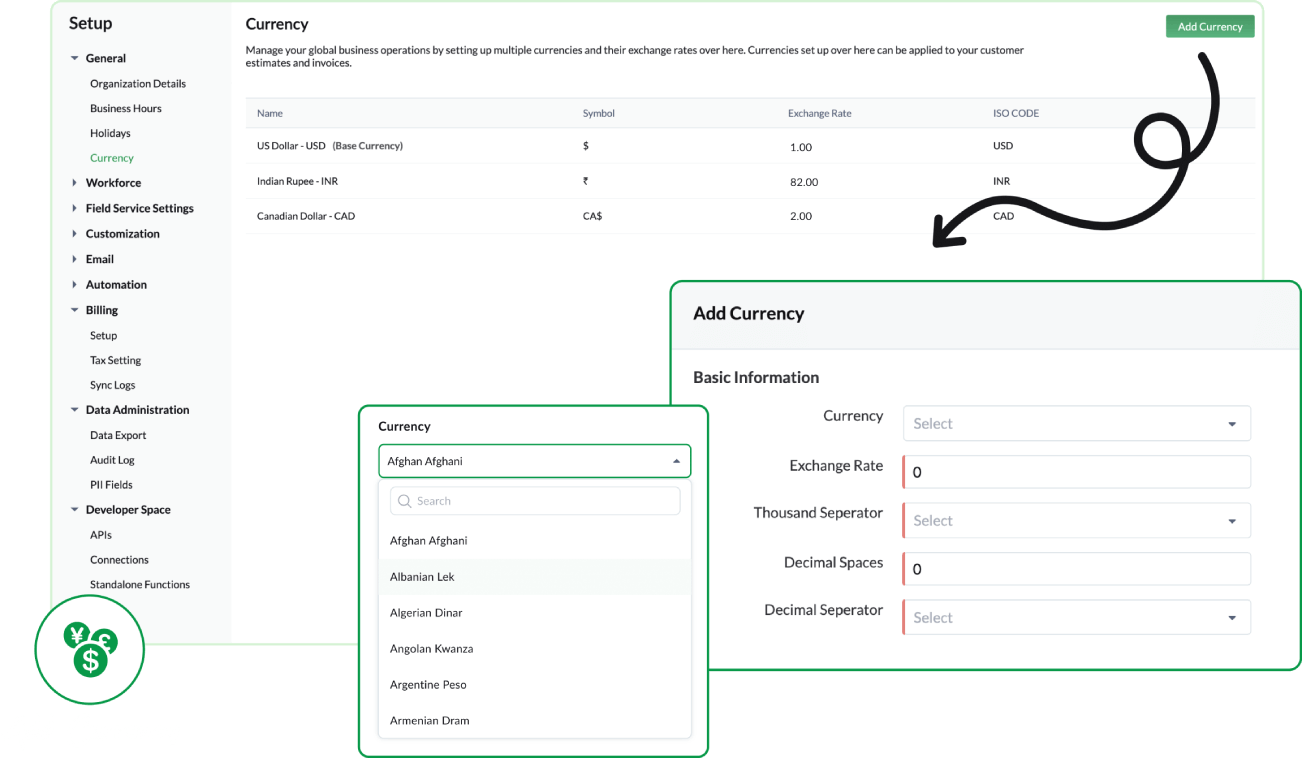 Support multiple currencies