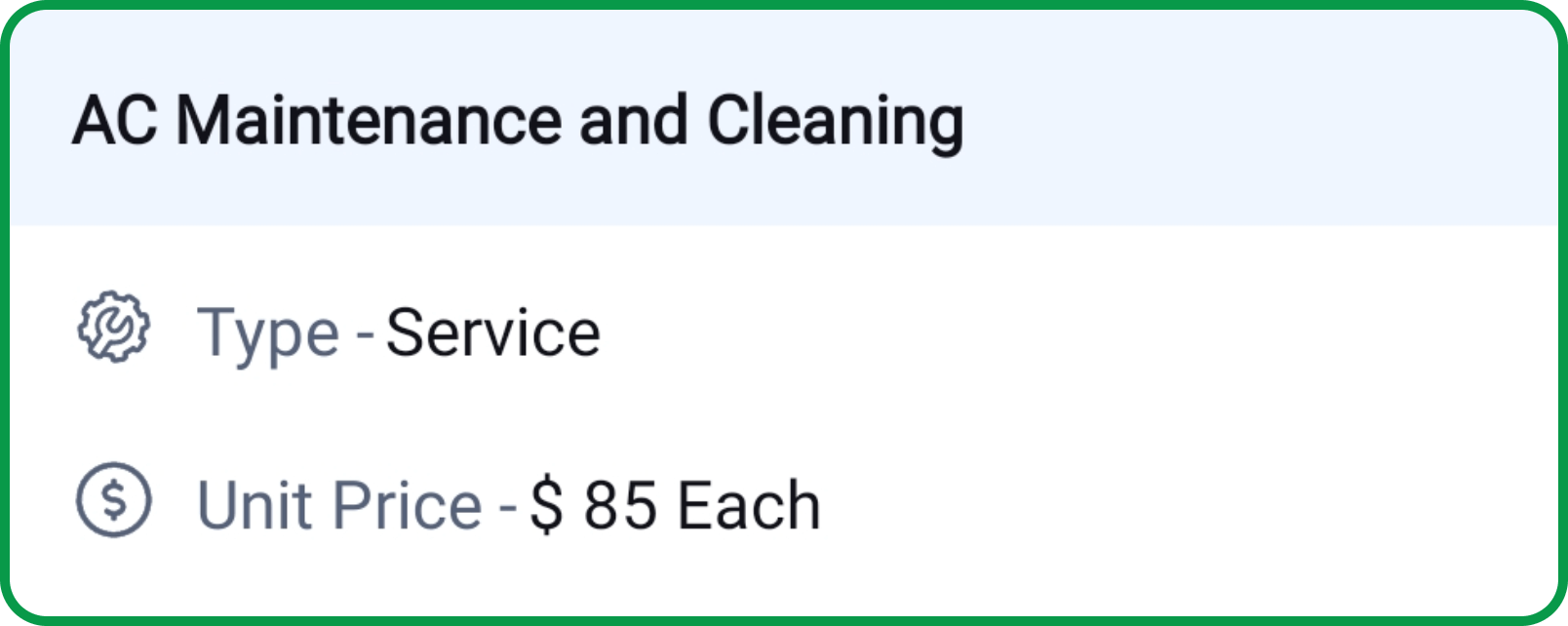 Manage services and parts