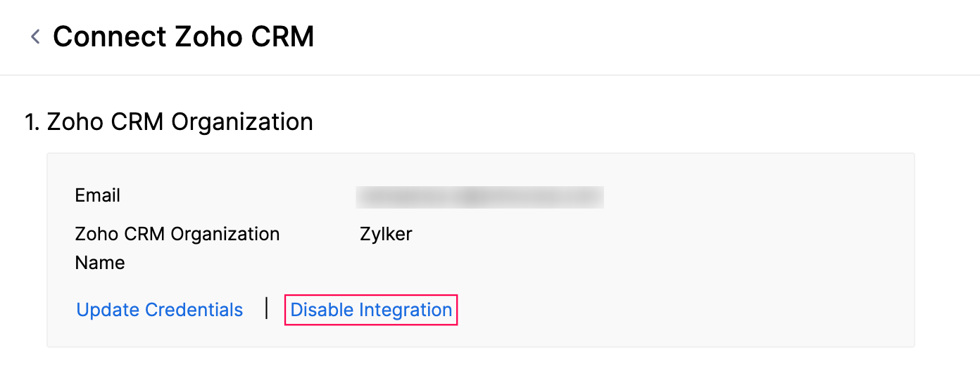 Disable Integration