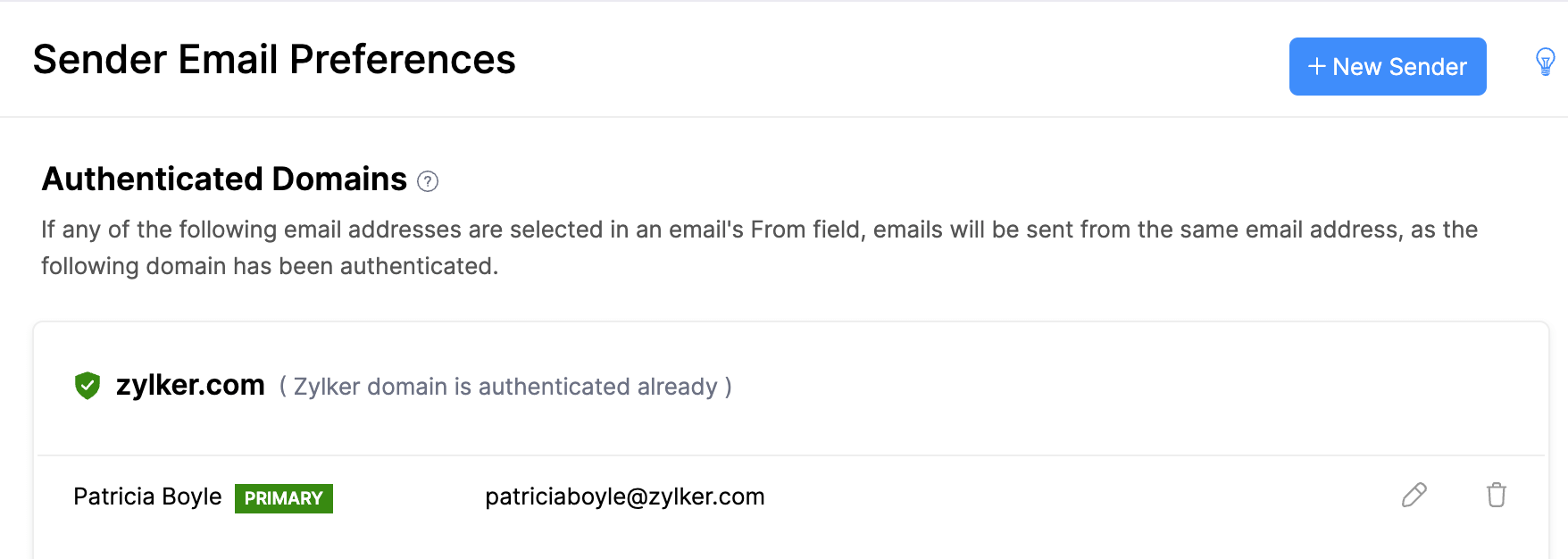 認証済みドメイン