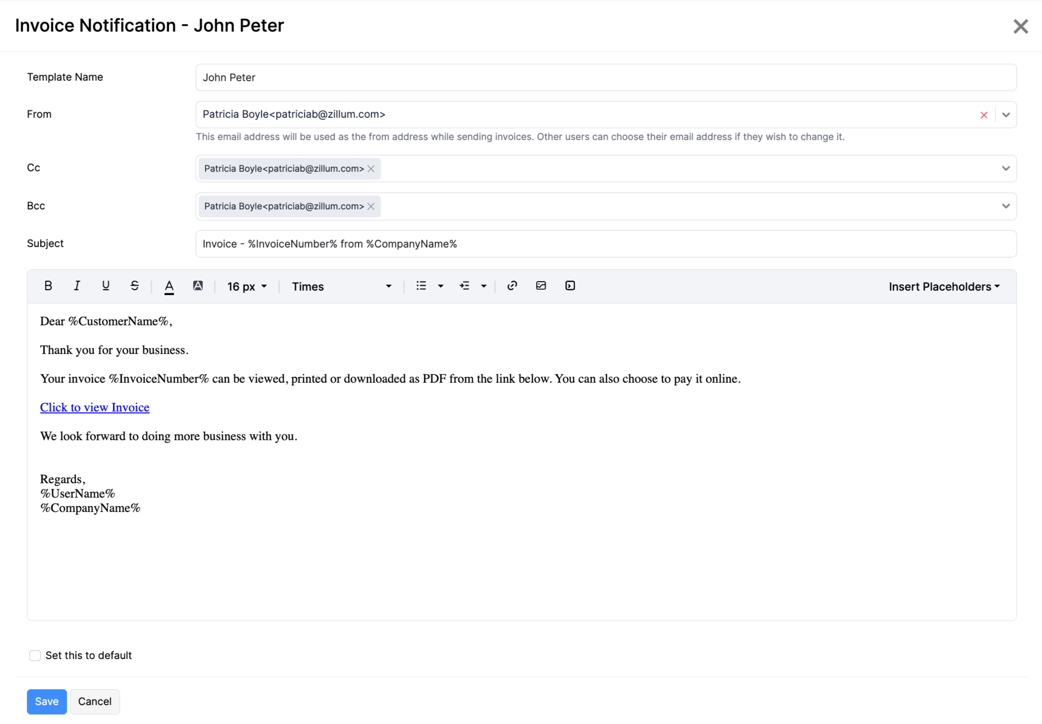 メールテンプレートのカスタマイズ