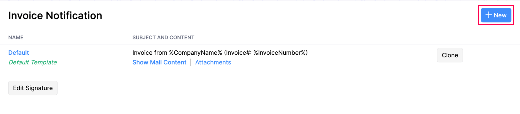 メールテンプレートの作成