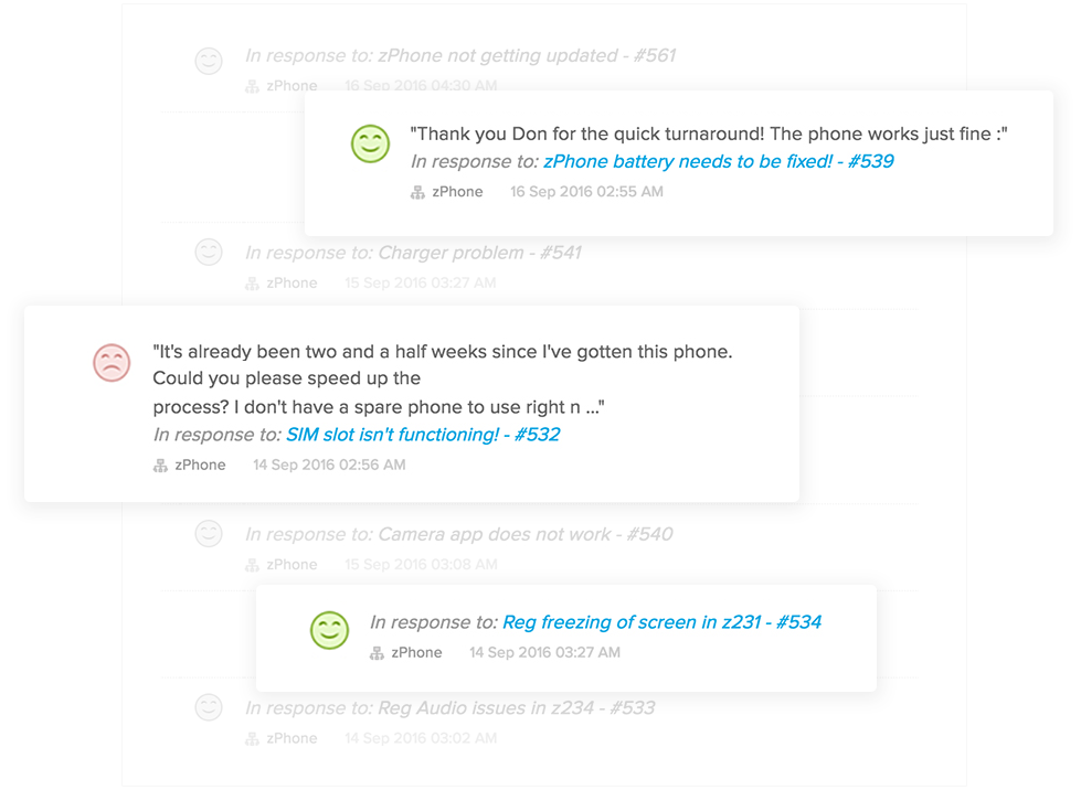 案件追跡のフィードバック