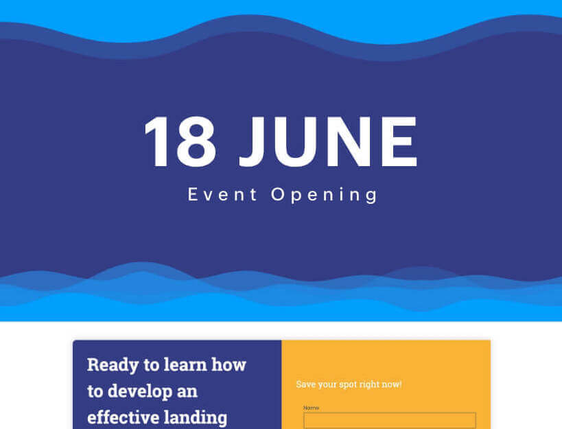 Ready to publish landing page templates