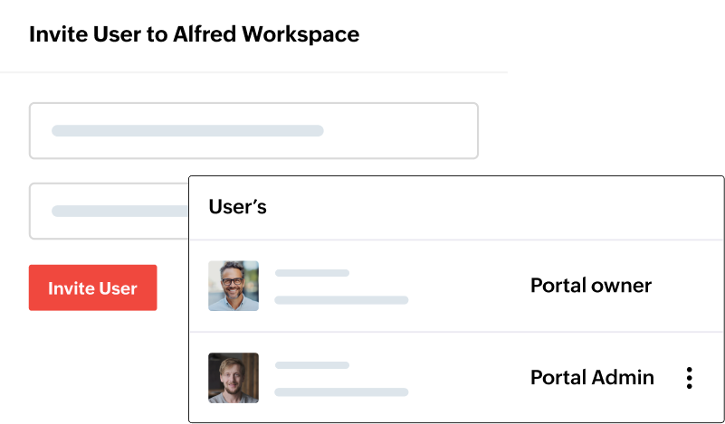 landing page user management controls