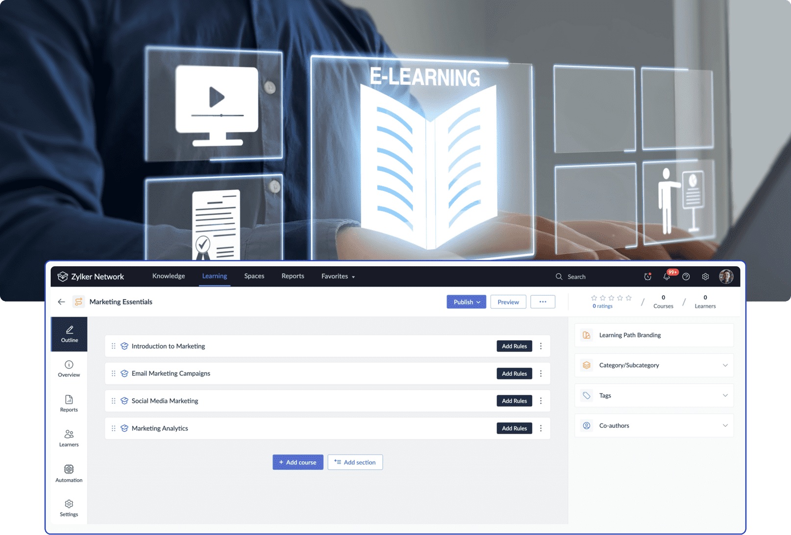 Create and curate specific learning paths