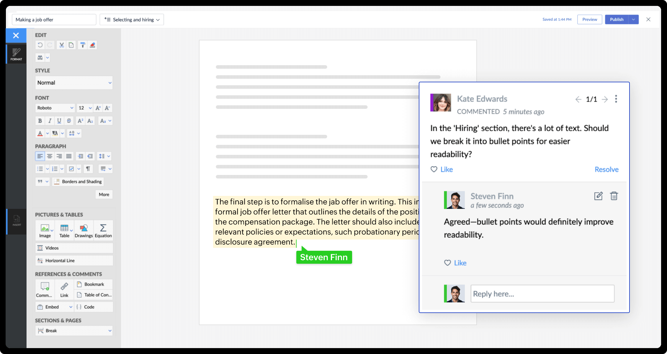 Work collaboratively