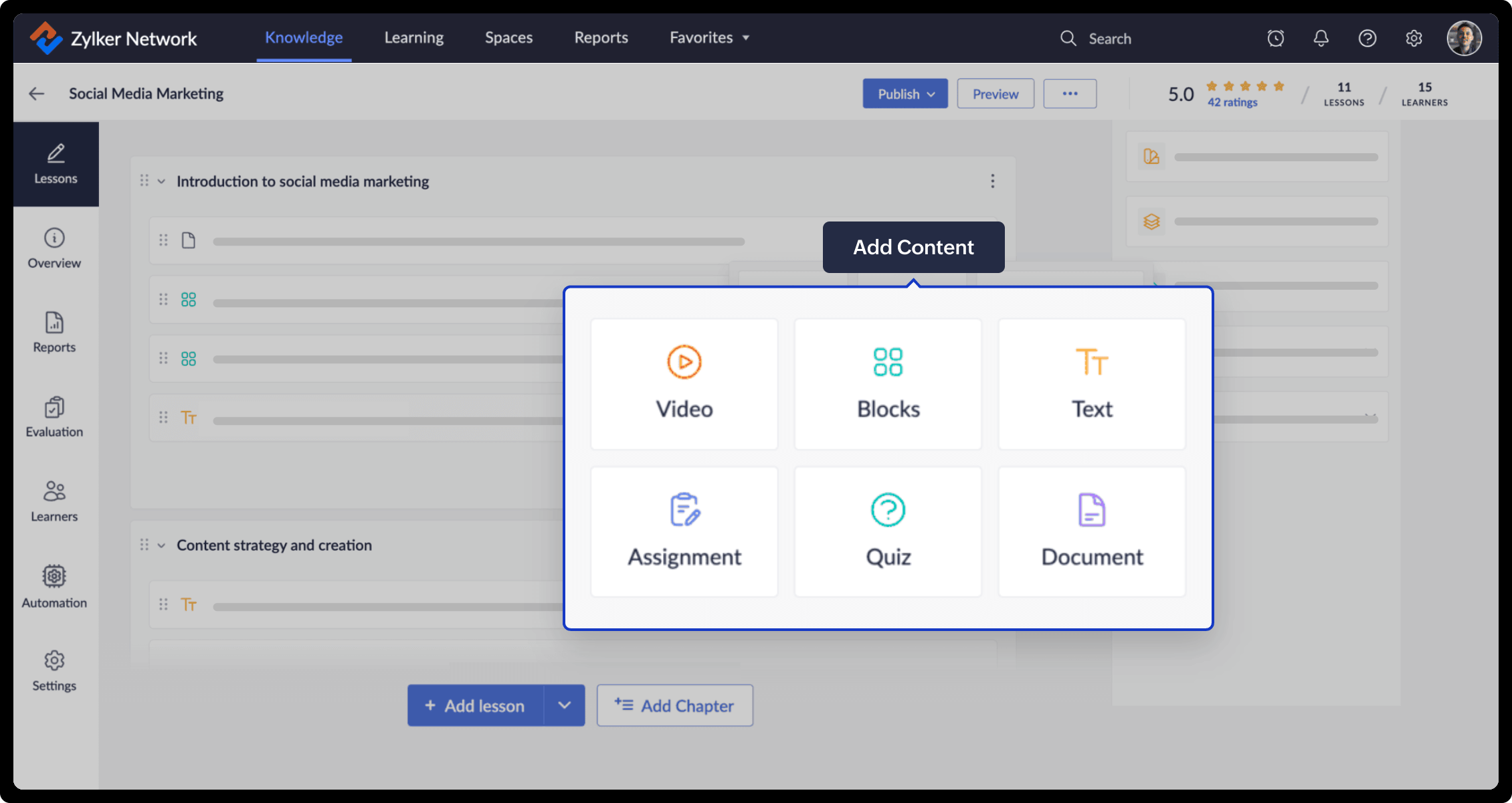 Create interactive courses