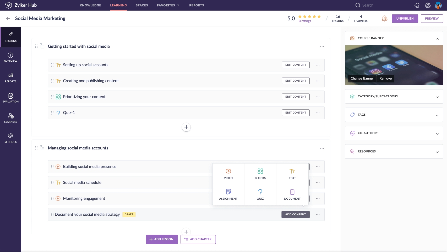 Build training programs using courses