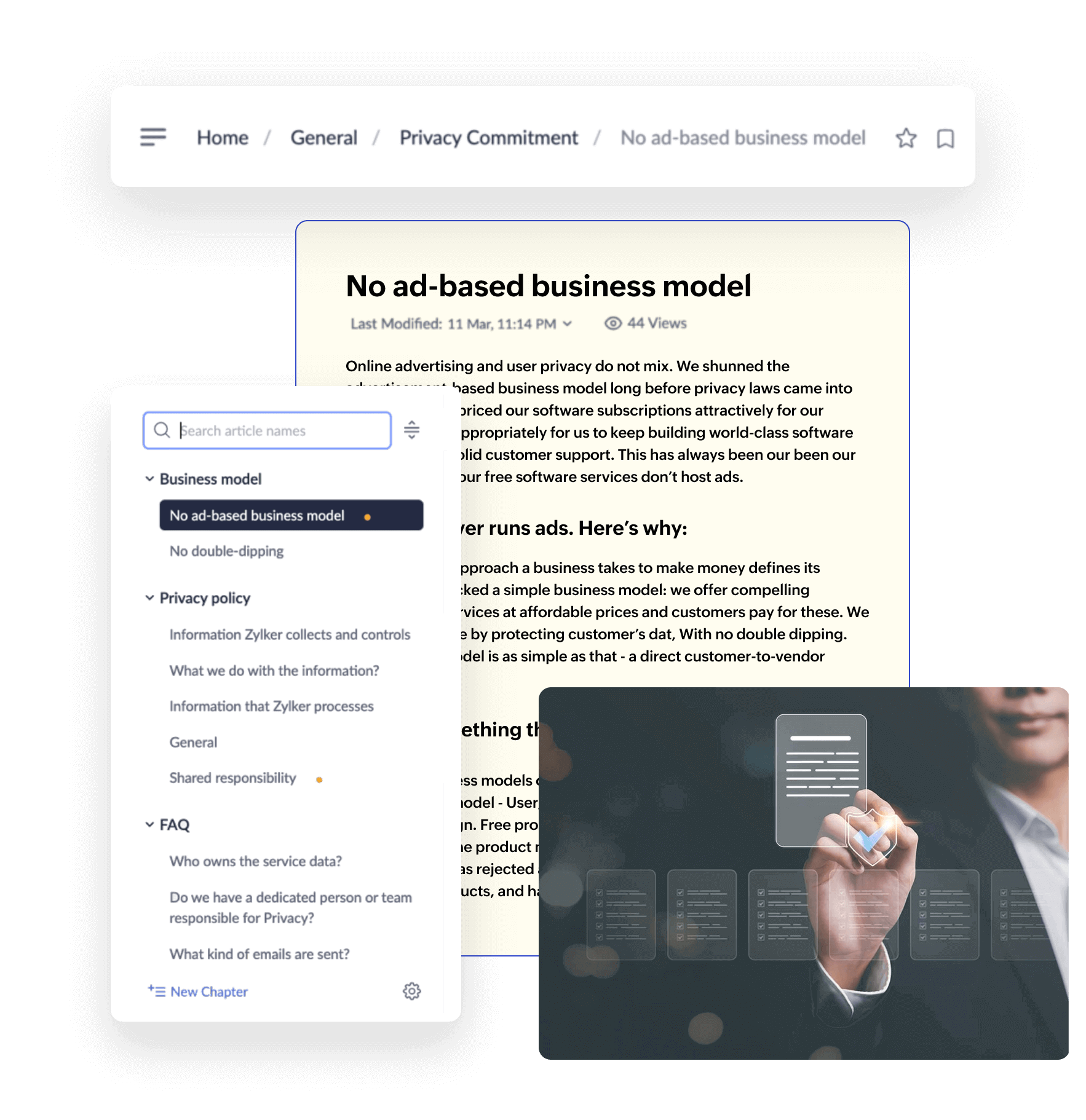 Online course management interface on a laptop