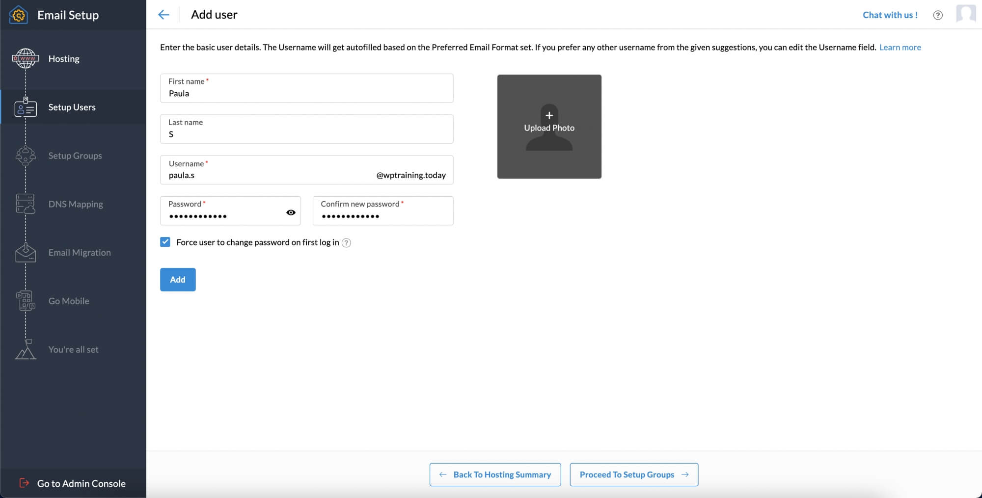 ユーザーの詳細を入力してください。 ユーザーの詳細を入力してください。