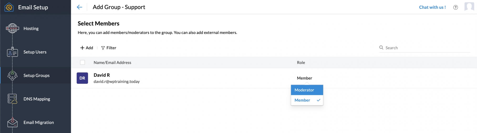 Add members using email address Add members using email address