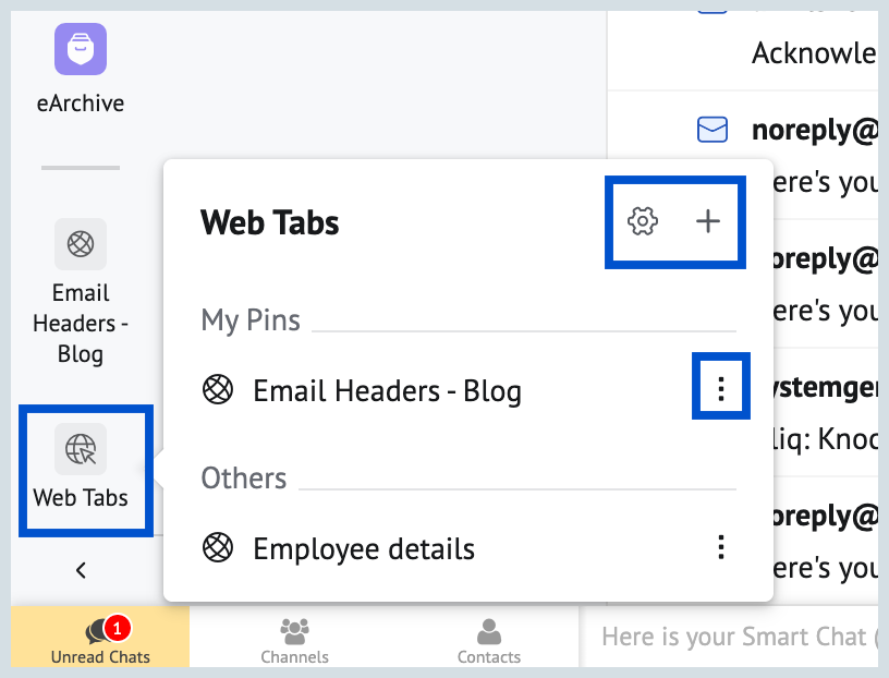 Access Web Tabs
