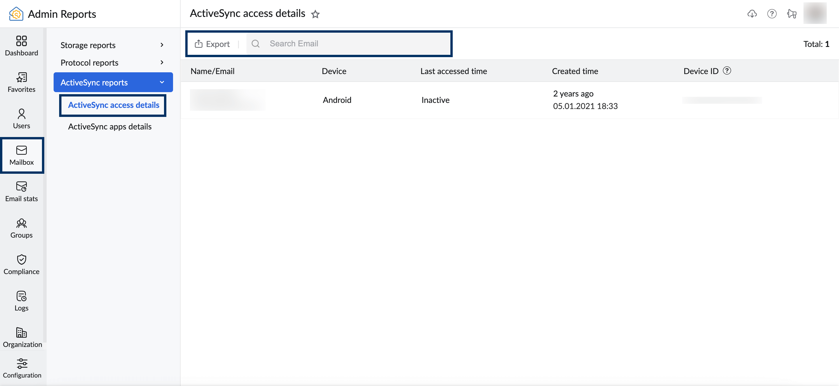 activesync access report