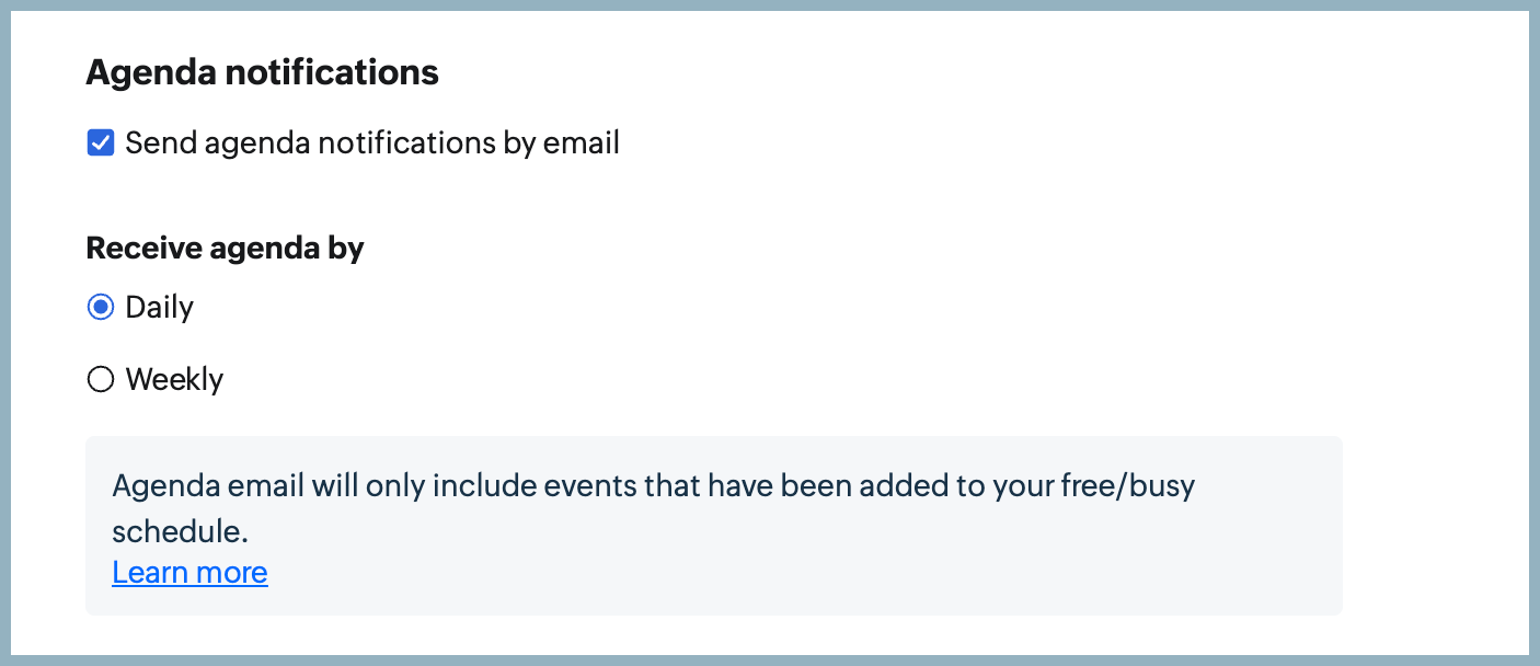 Agenda view