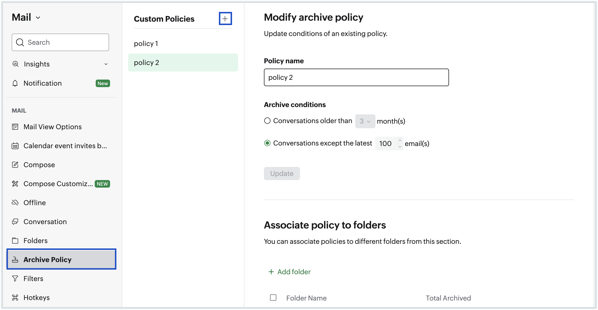 Create custom policy